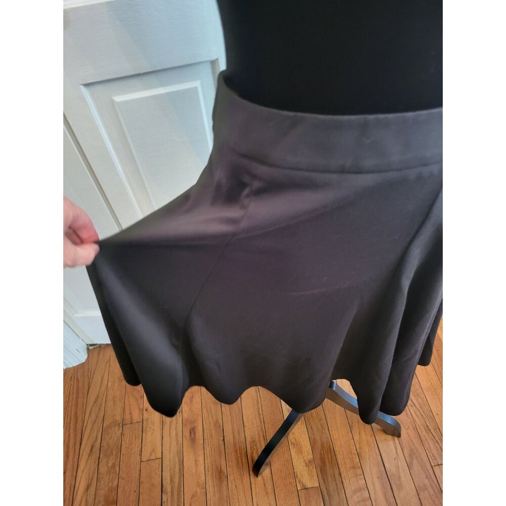 Black Knit Midi Circle Skirt sz M Retro Twee Skater Goth Whimsygoth Minimalist - Picture 4 of 5